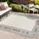 Hermindo High-Low Modern Diamond Border Ivory/Beige Indoor/Outdoor Rug