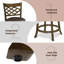 Ensemble de 2 tabourets de bar 26 po à hauteur de comptoir avec structure en bois d'hévéa, assise rembourrée-128949385-128949384