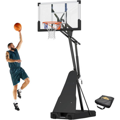 Portable Basketball Hoop Outdoor With Extra Sandbag, 5.25-10ft Height Basketball Goal Outdoor With Extra Large Capacity Base