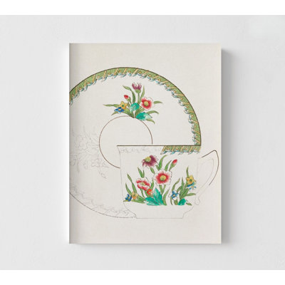 Reproduction d'art murale tasse à thé, tasse et soucoupe, art mural encadré thème du thé, impression d'affiche de salon de thé, décor d'espace privé de cafétéria