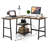 L-Shaped Steel Writing Desk with Built-In Electrical Outlet-631426101