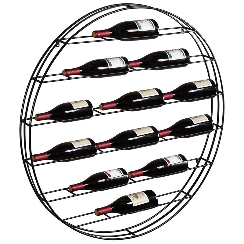 Anakin 12 Bottle Wall Mounted Wine Bottle Rack Black