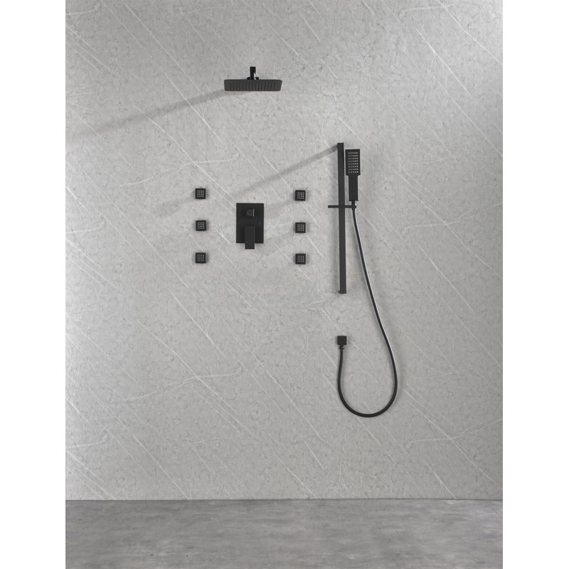 Système de douche mural avec 6 jets de corps et douche à main