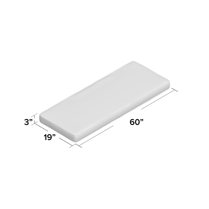 Coussin de banc Sunbrella Akire, H 3 po x l 60 po x P 19 po