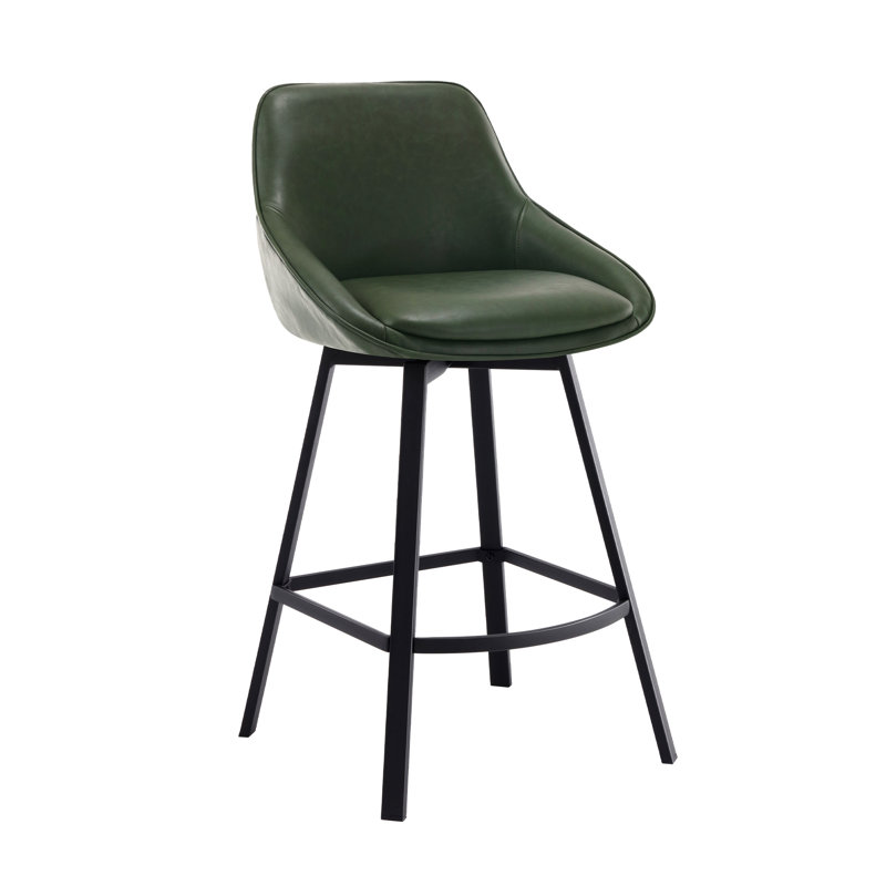 Janayshia 65cm Swivel Bar Stool, Green