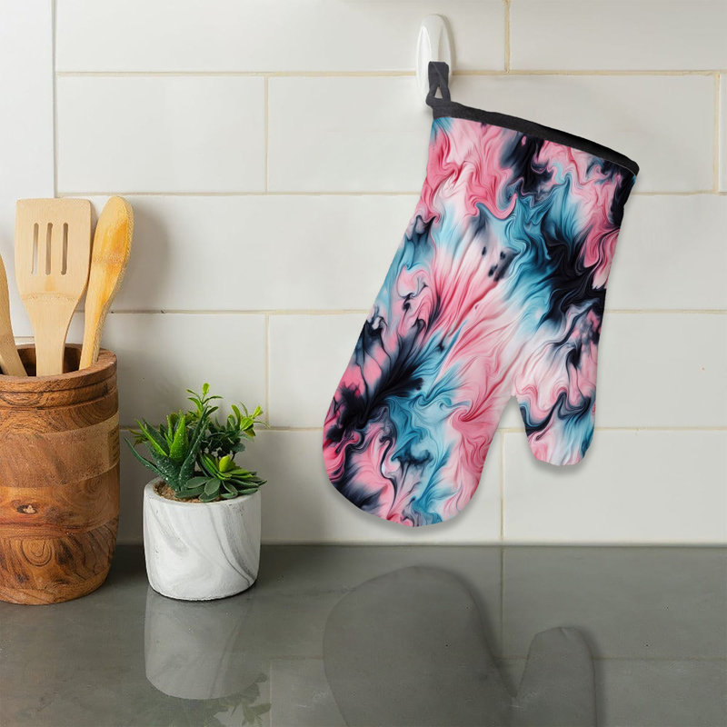 Dreamy Pink-Blue Dye Oven Mitt Cotton Twill