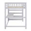 Lit mezzanine avec tablettes de rangement et bureau sous le lit-1140878369