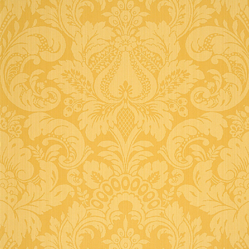 Daphne Damask and Floral Wallpaper Roll, Pollen