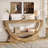 63-Inch Long Console Table, 2-Tier Entryway Table for Living Room,Dark Brown-1681262864