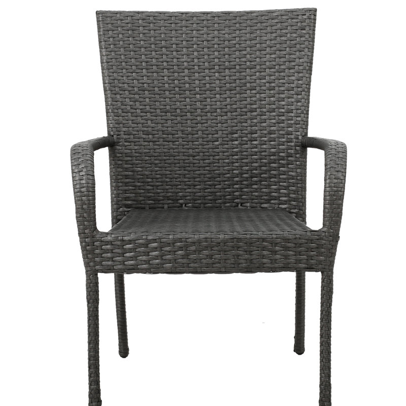 2 Grey Pe Chairs With Stacking Function - Modern Style, Ample Seating, Versatile For Outdoor Settings, Ready To Use Aesthetics, Decor,
