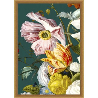 Baroque Bouquet, reproduction d'art graphique encadrée de 7 pi