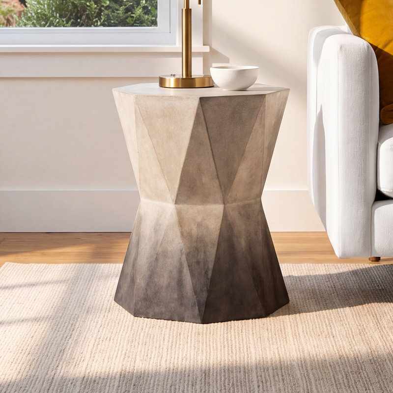 Jamari Concrete Top End Table - Grey