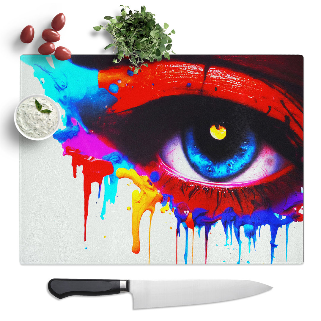 Eye Of A Woman Vol.4 Abstract  Glass Chopping Board