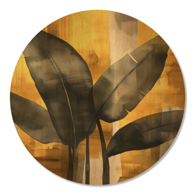 Décoration murale feuille de bananier en or doré I - verdure