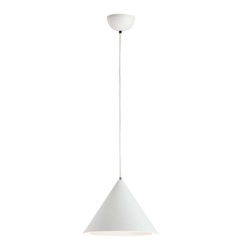 Luminaire suspendu simple à DEL 1 lumière à intensité réglable Johnston Johnston , H 7,25 po x l 9,5 po x P 9,5 po, Blanc mat