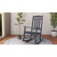 Chaise berçante en bois Kozyard, chaise berçante d'extérieur en bois massif avec dossier haut et siège à lattes, chaise berçante ergonomique pour patio, balcon, jardin, intérieur extérieur, naturel -1539347748