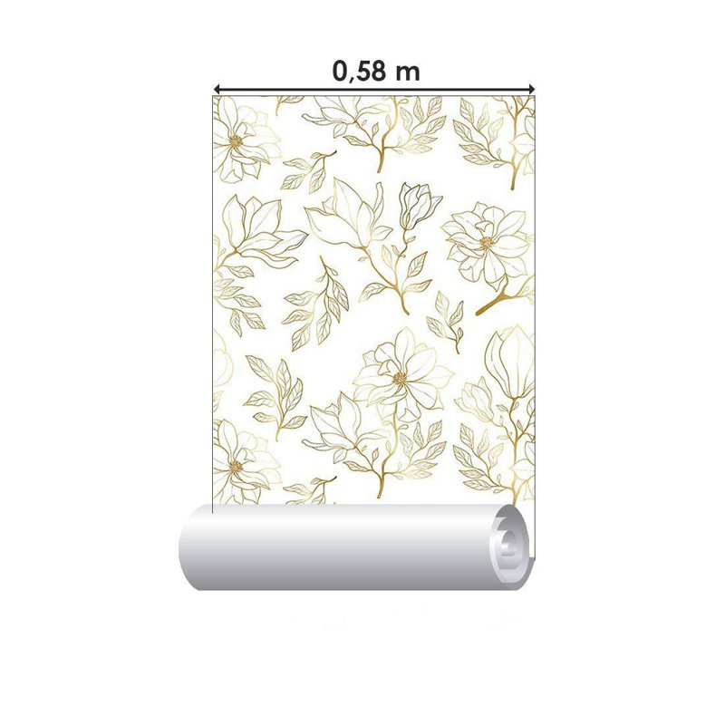 Rouleau de papier peint Ashtion Smooth, Gris / crème, L 126 po x l 24 po