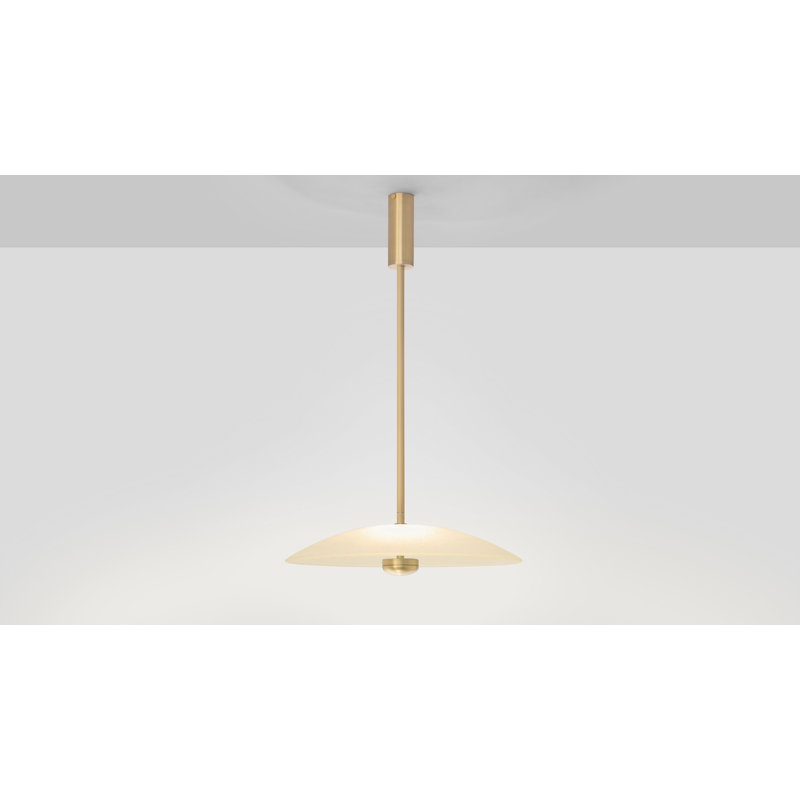 Cielo 1 - Light LED Pendant, Satin Brass, 3.30" H x 15.20" W