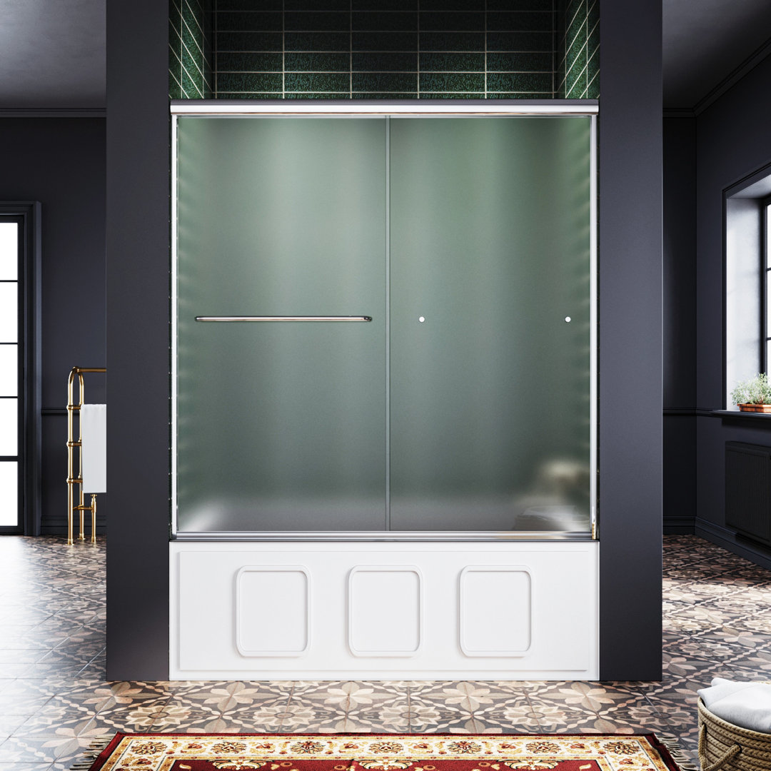 57.5-60” W X 57.4” H Semi-Frameless Tub Door EAGLELY 