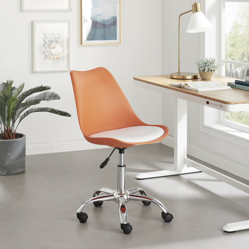 Kodan Simple Home Office Desk Chair - Scandi Chic Design, Orange