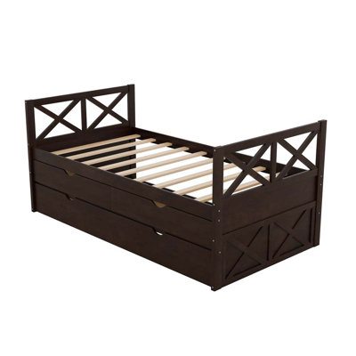 Bartinus Twin Solid Wood Daybed with Trundle -  Red Barrel StudioÂ®, 06791DC5AAA14AB18D2E4BAE79232BF7