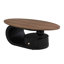 Tables basses gigognes 2 pièces noires et brunes pour le salon, ovales 47,24 po rondes 19,69 po, stable de luxe avec espace de rangement principal, construction, patins