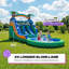 Glissade d'eau à deux voies avec piscine Pop Jump Tropical Island - 23 pi de longueur, 13 pi de hauteur - Vinyle 100% PVC, construction renforcée de force commerciale - Glissade de cour pour enfants et adultes, amusement estival humide ou sec