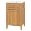 Meuble-lavabo en bois 20 po avec lavabo, pieds en bois massif, tablette réglable, tiroir inclinable et design moderne pour les petits espaces