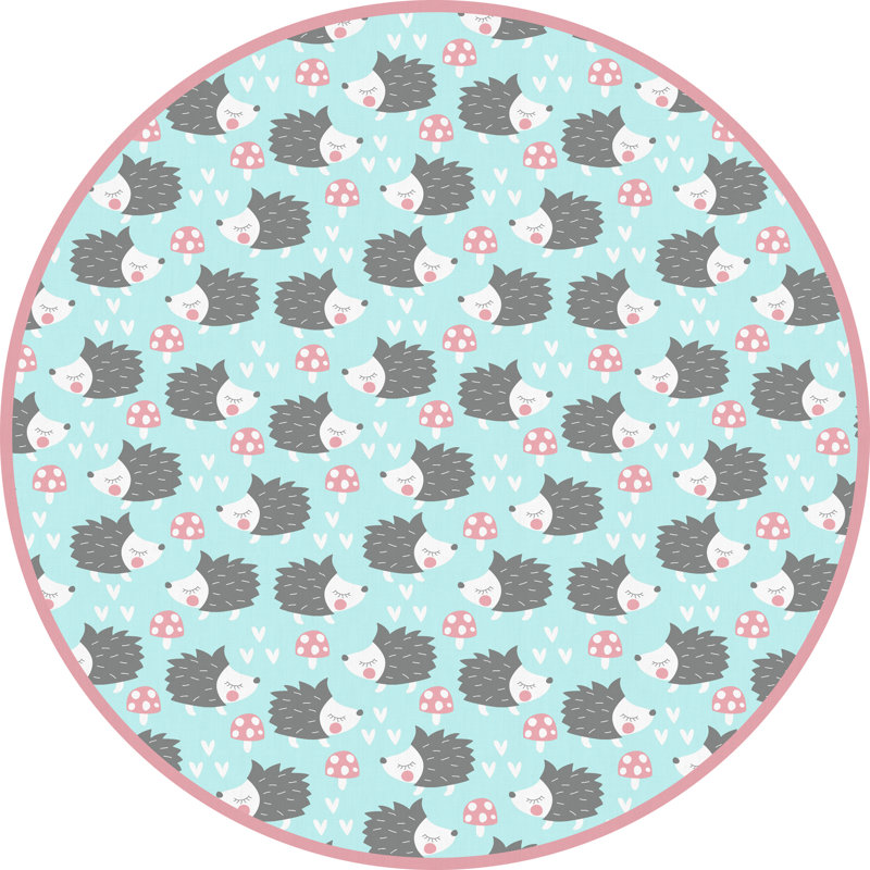 Alcinda Vinyl Machine Printed Area Rug, Round 100cm