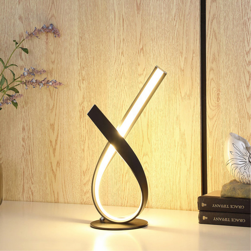 Lampe de table à DEL 17 po, Noir