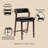 Patricia Modern Velvet Upholstered Counter Stool with Beech Wood Frame in Black-111807615-111807618