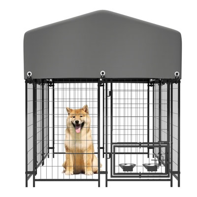 Cage d'extérieur pour chien avec chenil