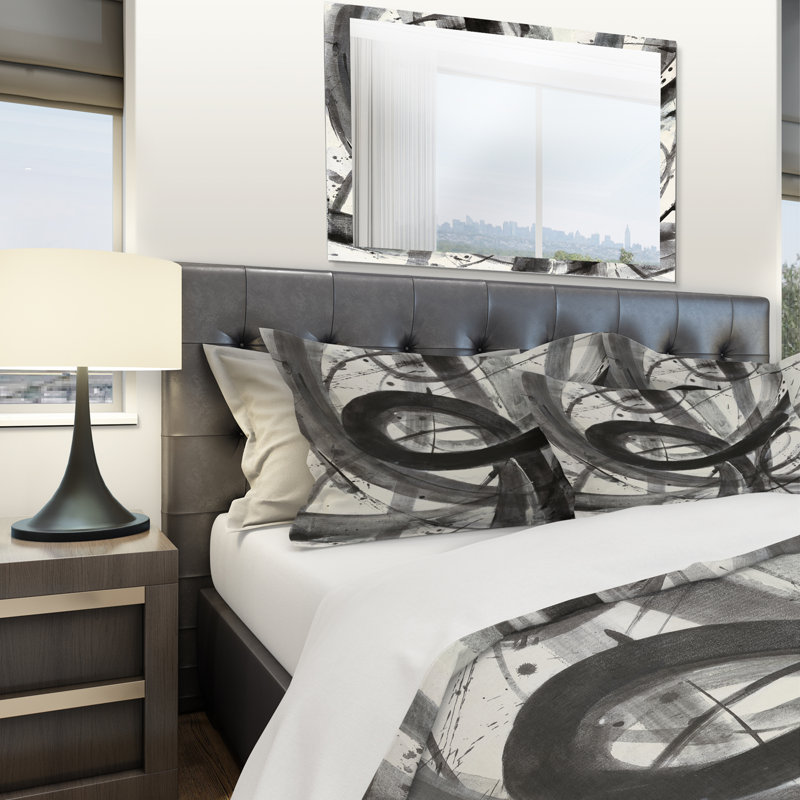 Black and White Minimalistic - Modern & Transitional Duvet Cover Set - Microfiber Polyester, King Duvet Cover + 2 Shams