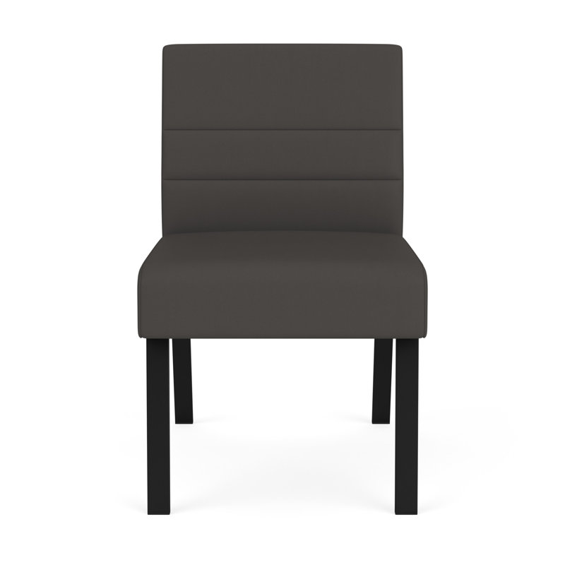Chaise d'invité sans accoudoirs Waterfall, Noir, Noir Patriot Plus - Vinyle lavable au chiffon