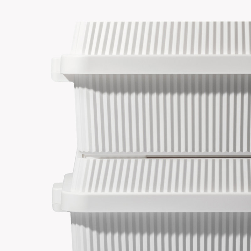 Boîte de rangement en plastique Like-it, H 10,55 po x l 16,61 po x P 27,83 po, Blanc