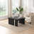 47.24*23.62 Inch And 35.43*31.49 Inch Rectangle Wood Detachable Coffee Table, Single L Shape Farmhouse Coffee Table For Dining Room, Garden, Black-1937105696