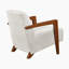 Jules 28.5" Mid Century Accent Chair with Chenille Fabric Upholstery, Chestnut Solid Wood Arms, Dacron Wrapped Foam Seating-1063743190