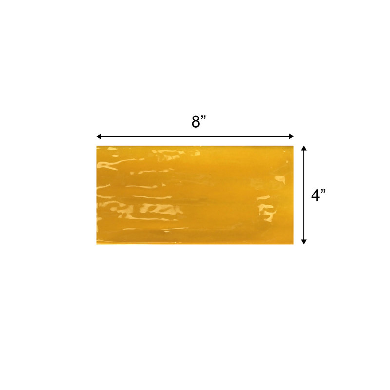 Jade 4" x 8" Subway Wall Tile, Mango Yellow 