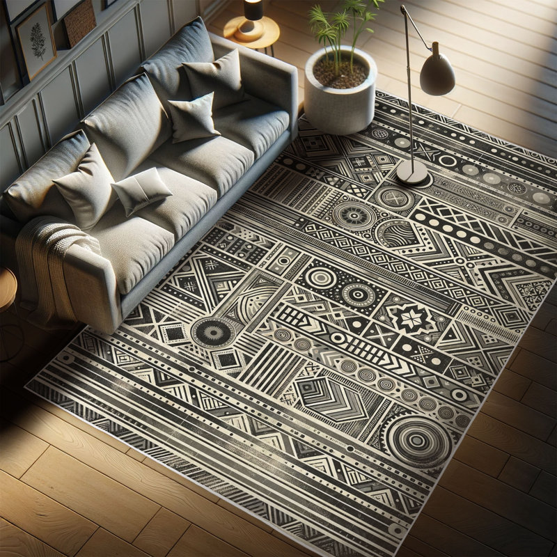 Machine Printed 114cm X 69cm Area Rug
