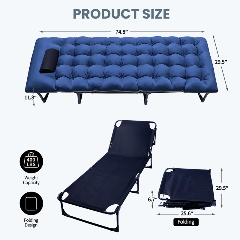Heavy-Duty Folding Portable Camping Cot with Steel Frame