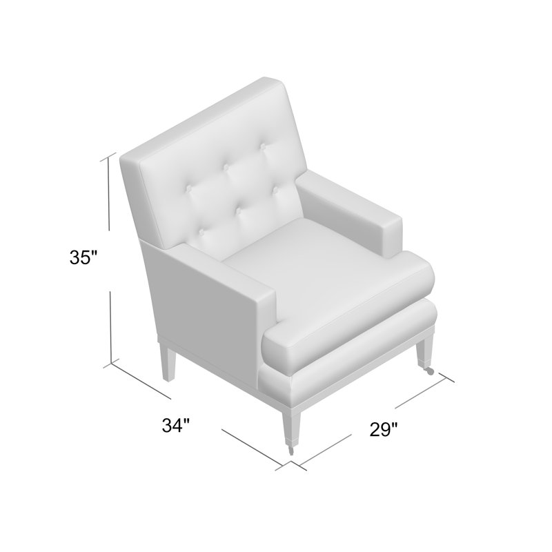 Downtown Armchair, Flannery Cornflower, Antique Brass, Café