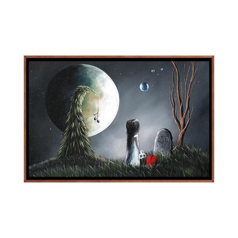 God Must Need You More Than We Do by Moonlight Art Parlour - Print on Canvas, Classic Brown Wood Framed