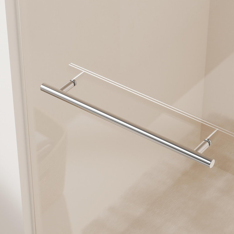 56-60 "Wx 76"H Frameless Double Sliding Shower Door, Chrome