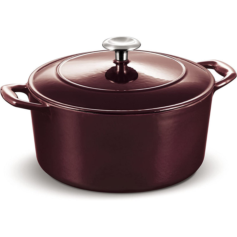 Majolica Red Enameled Cast Iron 5.5-Quart Dutch Oven