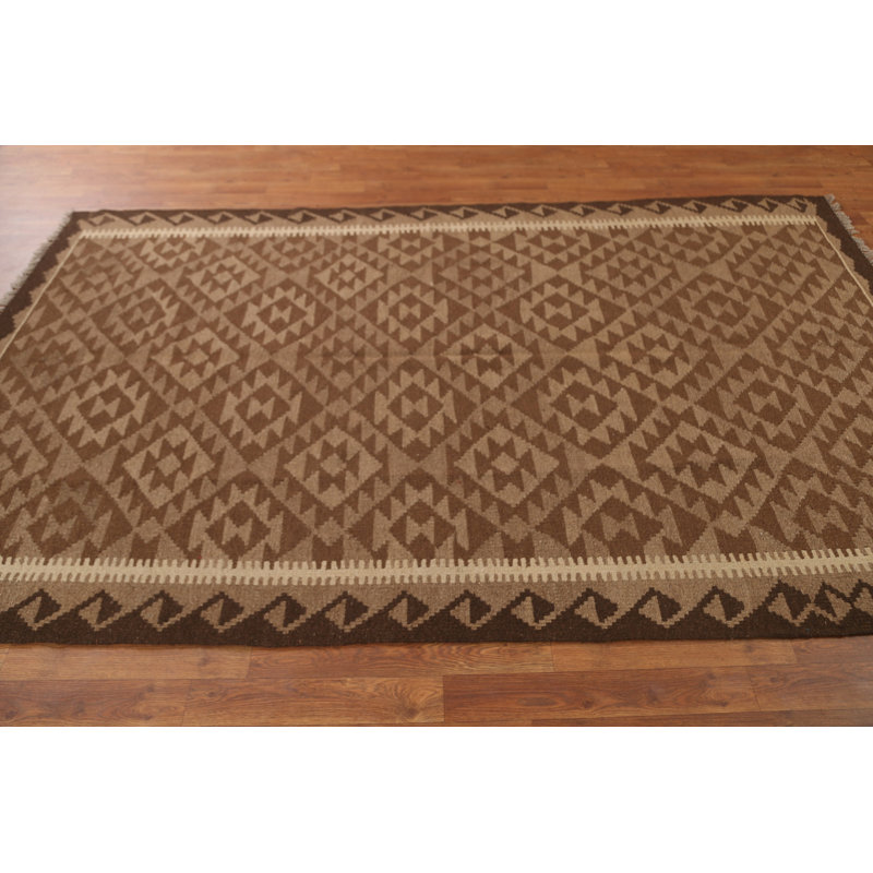 Tapis oriental brun Kilim 5 x 8