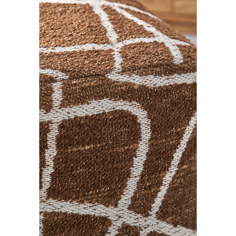 Swirl Brown Upholstered Outdoor Ottoman