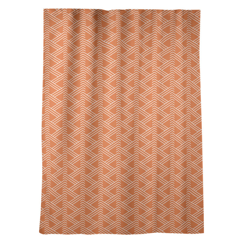 Jordao Room Darkening Curtain Single Panel, Orange/White