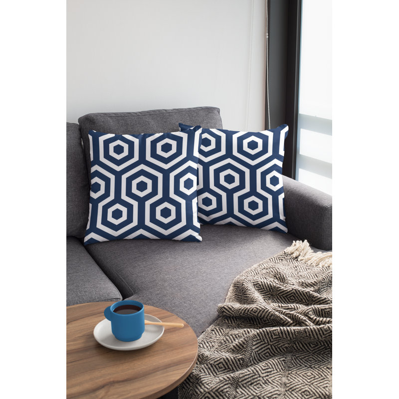 Housse de coussin Fredly, 20 po x 20 po, Bleu marine
