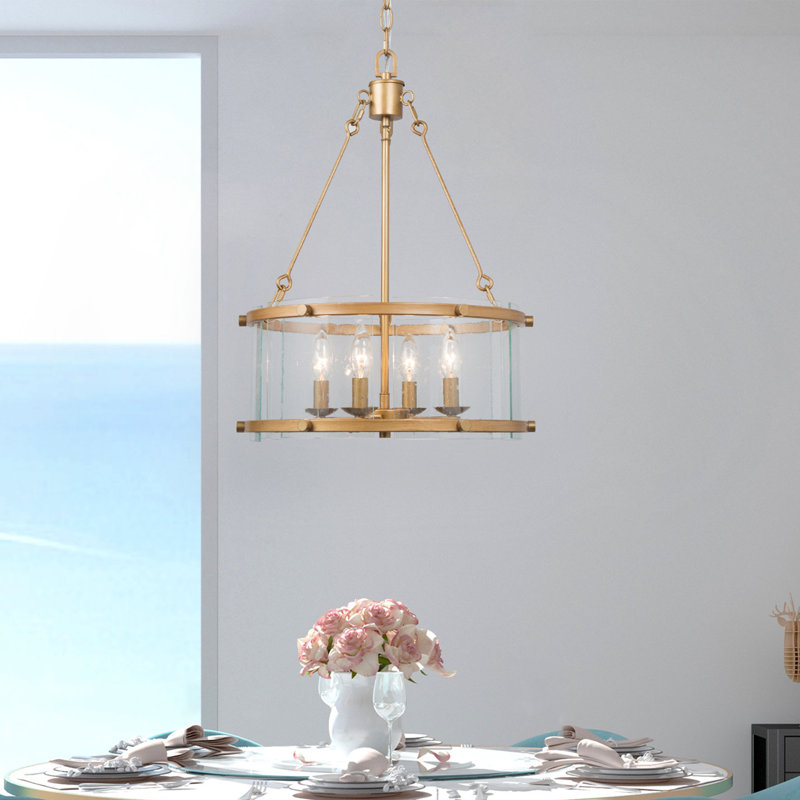 Demien 4-Light Unique/Statement Drum Chandelier