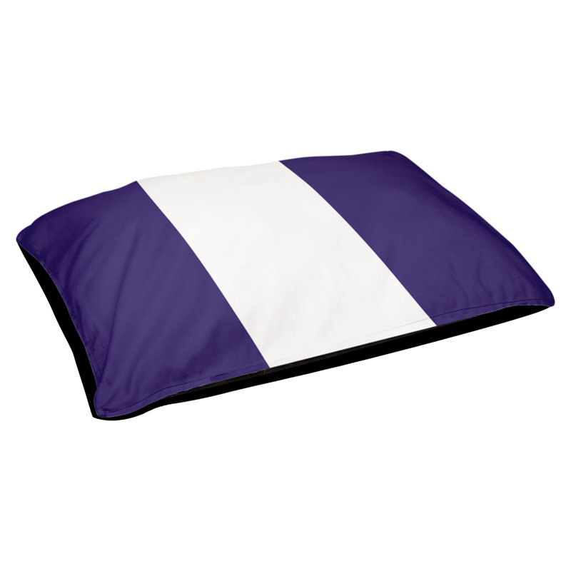 Toronto Polyester Pet Bed, Large (50" W x 40" D x 7" H), Purple/White